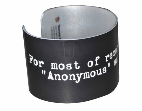 Anonymous Quote Wide Aluminium Geekery Bracelet