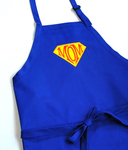 Super Mom Super Hero Embroidered Adjustable Apron