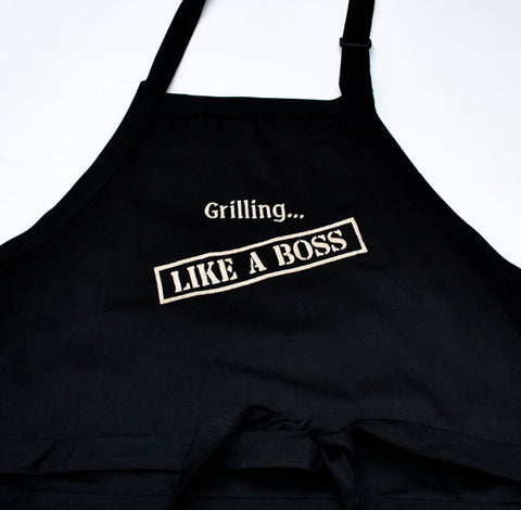 Grilling Like a Boss Embroidered Adjustable Apron