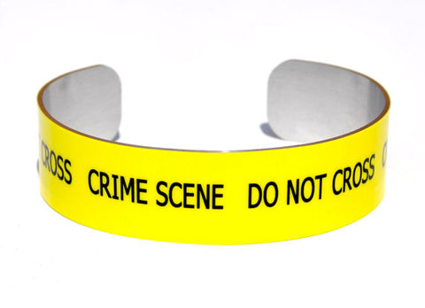 Crime Scene Tape Aluminum Geek Bracelet