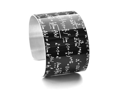 Math Equation Chalkboard Image Aluminium Geekery Cuff