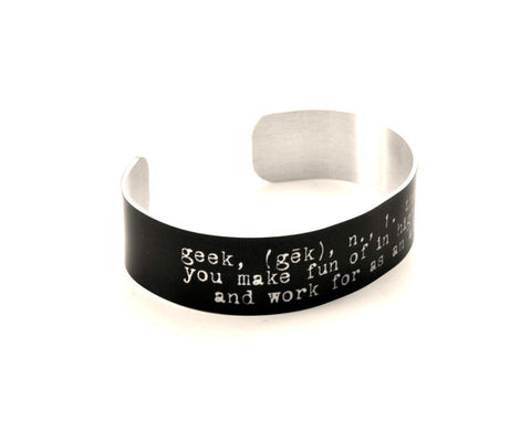 Funny Geek Definition Aluminium Geek Bracelet Jewelry