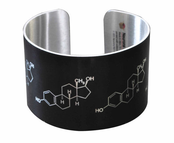 Estrogen Black Molecular Structure Aluminum Geekery Cuff