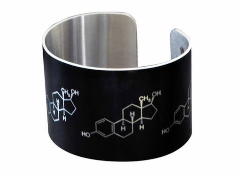 Estrogen Black Molecular Structure Aluminum Geekery Cuff