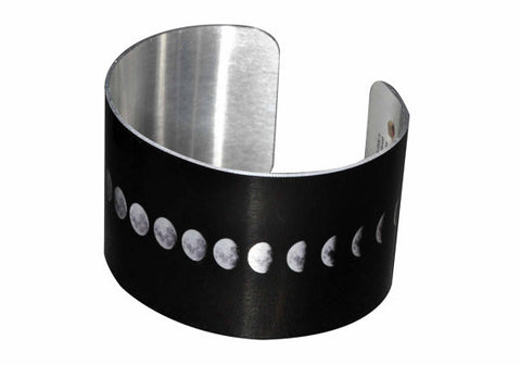 Phases of the Moon Wide Aluminum Geek Bracelet