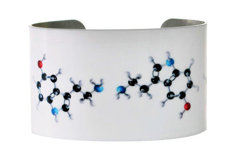Serotonin Molecular Structure Aluminum Geekery Cuff Bracelet