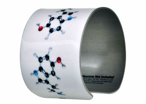 Serotonin Molecular Structure Aluminum Geekery Cuff Bracelet
