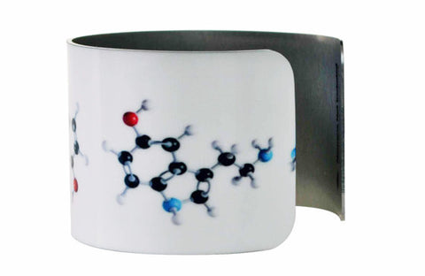 Serotonin Molecular Structure Aluminum Geekery Cuff Bracelet