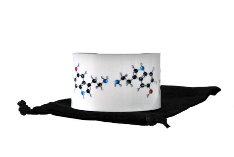 Serotonin Molecular Structure Aluminum Geekery Cuff Bracelet