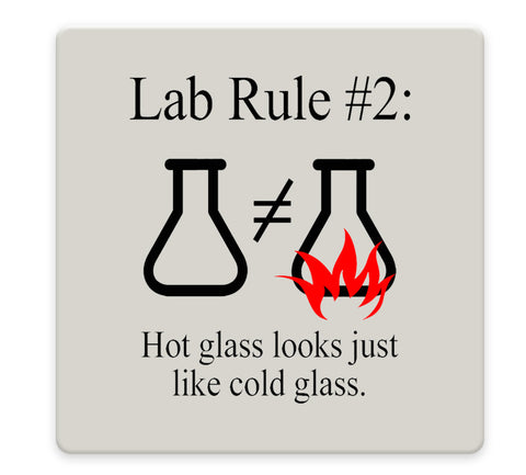 Lab Rules 1-4 Coaster Set - Ceramic Tile 4 Piece Set - Caddy Included