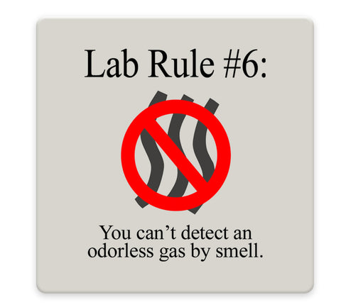 Lab Rules 1-6 Coaster Set - Ceramic Tile 6 Piece Set - Caddy Included