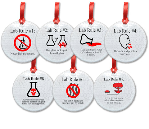 Complete Set of Lab Rule Ceramic Christmas Tree Ornaments
