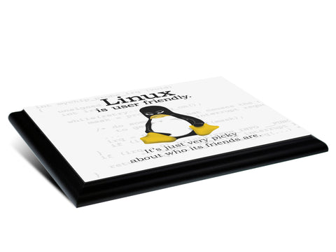 Linux Is User Friendly Typography Wall Plaque