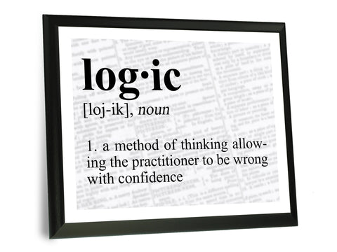 Logic Definition Typography Wall Plaque