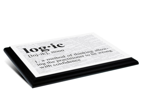Logic Definition Typography Wall Plaque