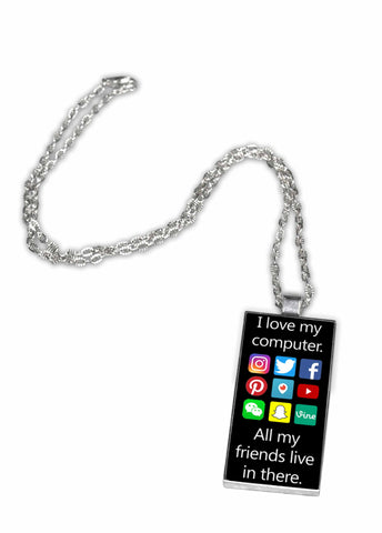 I Love my Computer-  Pendant Necklace