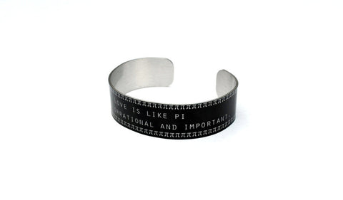 Love is Like Pi Aluminum Geekery Cuff Jewelry
