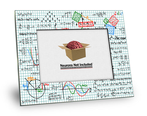 Math Equations on Graph Paper Printed Image Picture Frame - Holds 5x7 Photo-Overall size 8x10