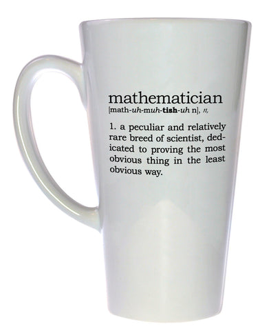 Mathematician Definition Tall Coffee or Tea Mug, Latte Size