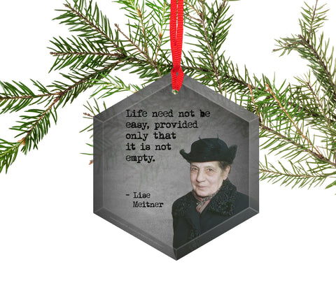 Famous Scientists Lise Meitner Glass Christmas Ornament