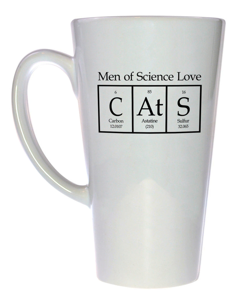 Men of Science Love Cats Coffee or Tea Mug, Latte Size