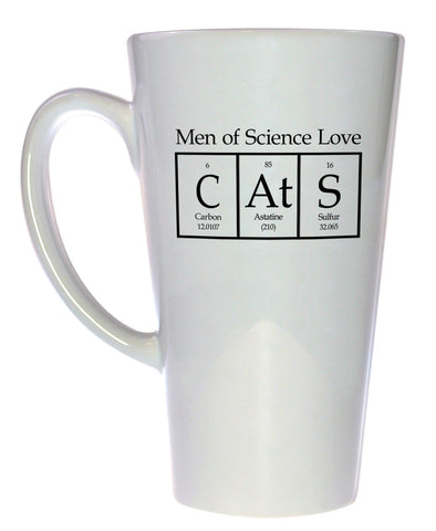 Men of Science Love Cats Coffee or Tea Mug, Latte Size