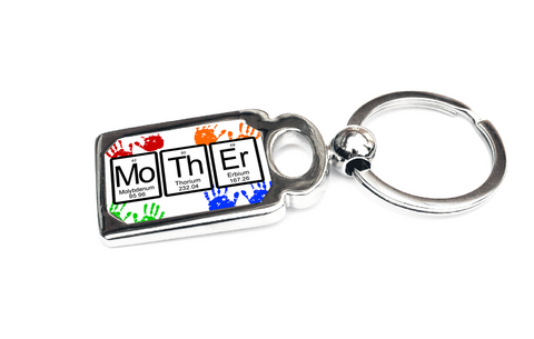 Mother Periodic Table of Elements Metal Key Chain - Perfect Gift for Mom