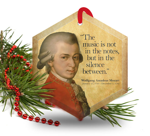 Wolfgang Amadeus Mozart - Famous Musical Composers Glass Christmas Ornament