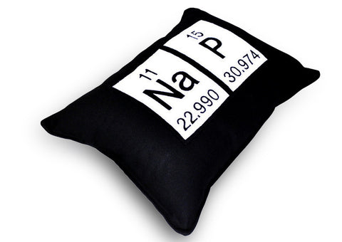 Nap Periodic Table of Elements Throw Pillow