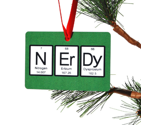 Nerdy Periodic Table of Elements Christmas Ornament