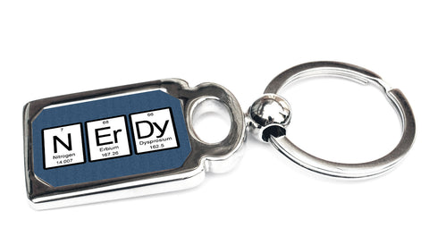 Nerdy Periodic Table Metal Key Chain