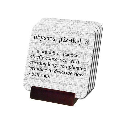 Physics Definition Coasters with Display Holder