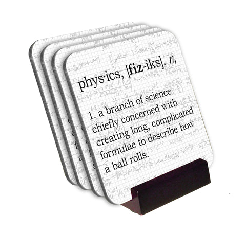 Physics Definition Coasters with Display Holder