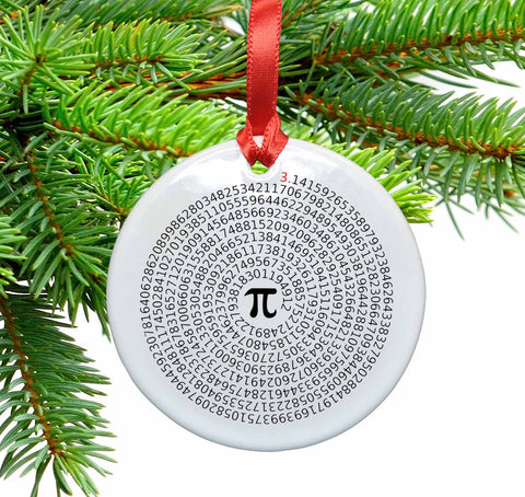 Value of Pi Ceramic Christmas Ornament