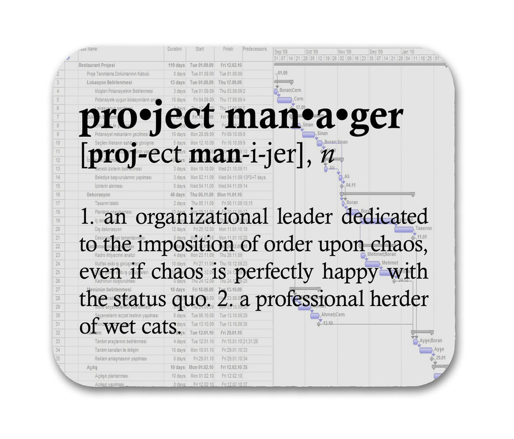Project Manager Definition Funny Quote Mouse Pad