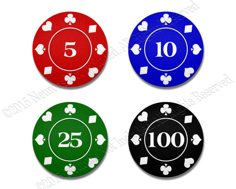 Poker Chips Neoprene Coaster Set