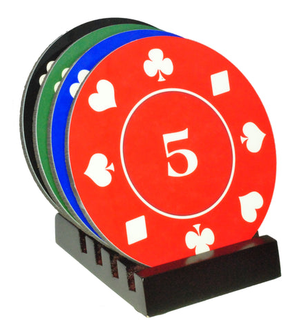 Poker Chip Coasters with Display Holder