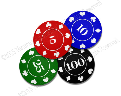 Poker Chips Neoprene Coaster Set