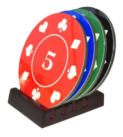 Poker Chip Coasters with Display Holder
