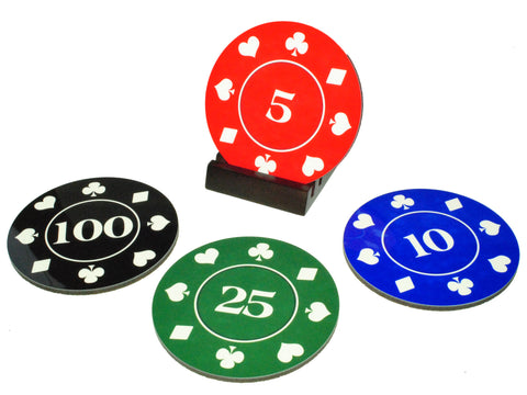 Poker Chip Coasters with Display Holder