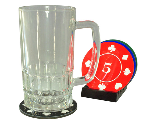 Poker Chip Coasters with Display Holder