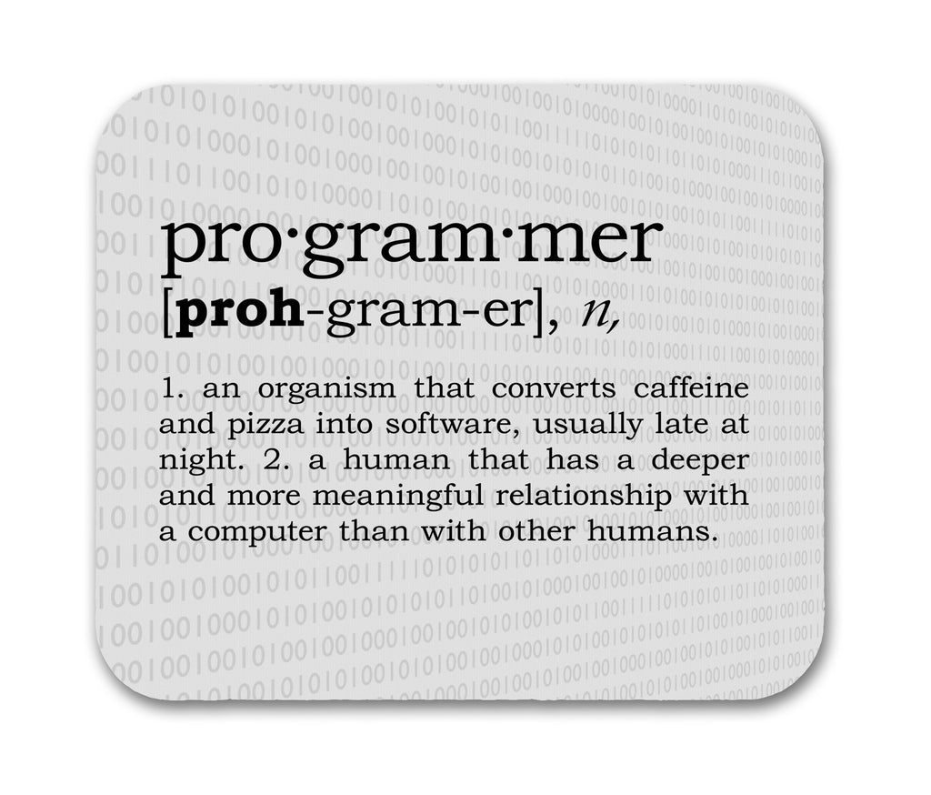 Programmer definition - mouse pad for geeks, nerds and scientists