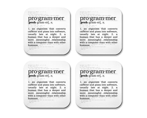 Programmer Definition Neoprene Coaster Set