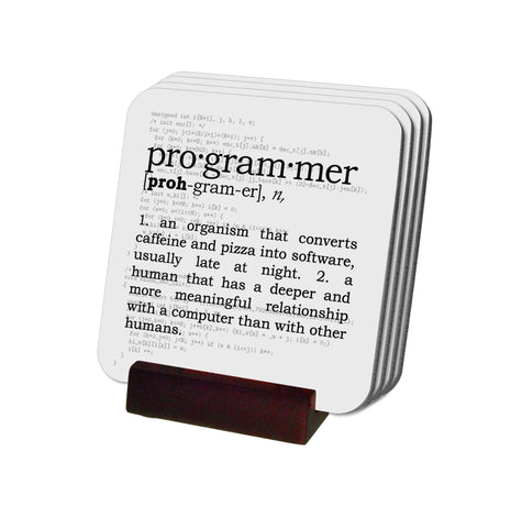 Programmer Definition Coasters with Display Holder