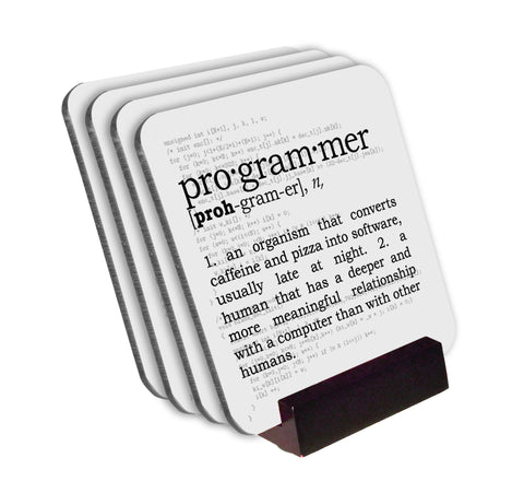 Programmer Definition Coasters with Display Holder