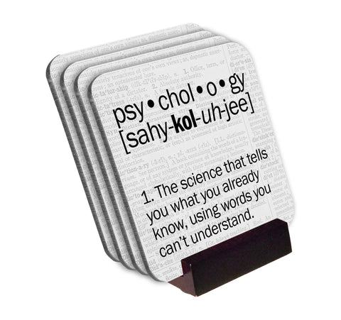 Psychology Definition Coasters with Display Holder
