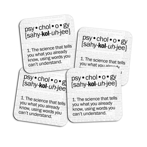 Psychology Definition Coasters with Display Holder