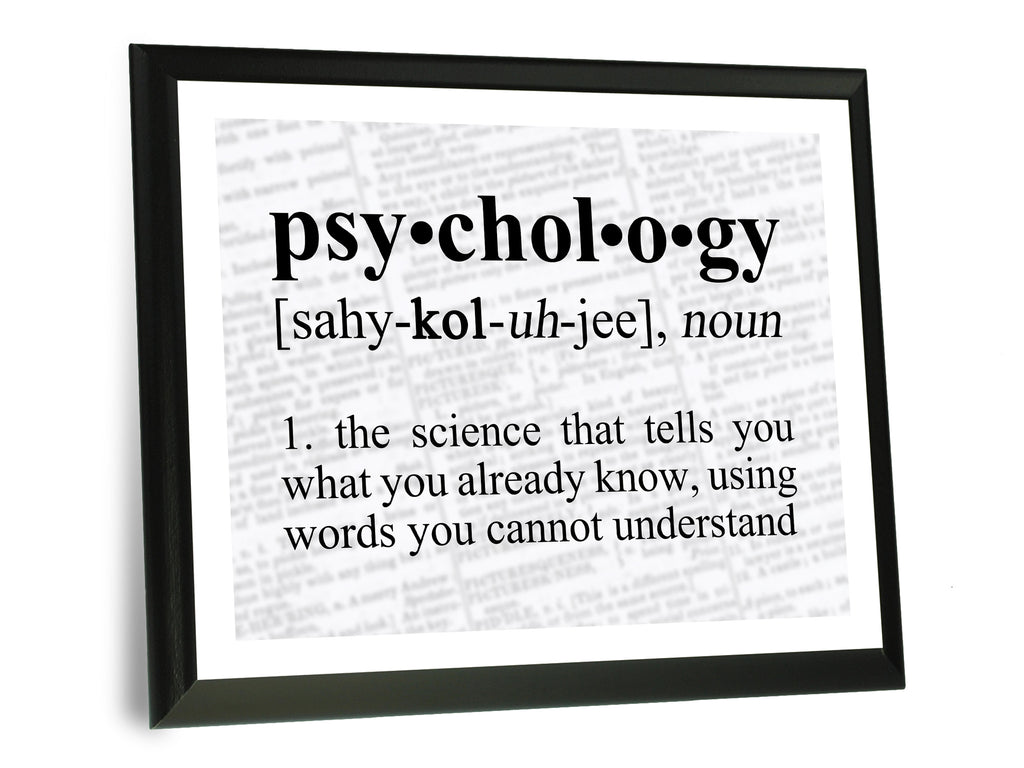 Psychology Definition Funny Typography Wall Plaque