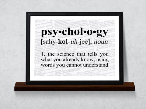 Psychology Definition Funny Typography Wall Plaque