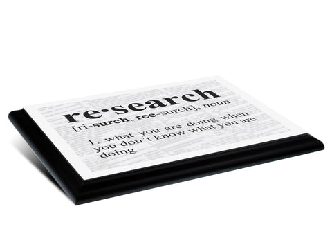 Research Definition Funny Typography Wall Plaque 9" x 12"
